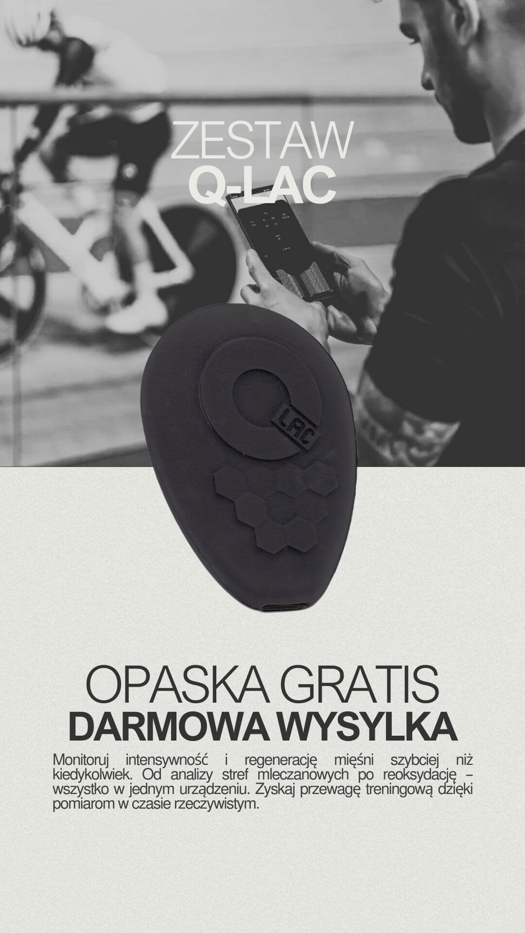 Zestaw Q-LAC – opaska gratis i darmowa wysyłka, sensor do pomiaru saturacji mięśni